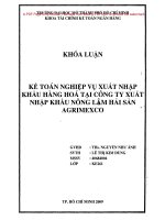 Kế toán nghiệp vụ xuất nhập khẩu hàng hóa tại công ty xuất khẩu nông lâm hải sản AGRIMEXCO 