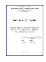 ĐÁNH GIÁ HIỆU QUẢ PHÒNG BỆNH HÔ HẤP VÀ   TIÊU HÓA CỦA FOSBAC® PLUS T TRÊN HEO   TỪ CAI SỮA ĐẾN 120 NGÀY TUỔI   