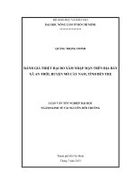 ĐÁNH GIÁ THIỆT HẠI DO XÂM NHẬP MẶN TRÊN ĐỊA BÀN  XÃ AN THỚI, HUYỆN MỎ CÀY NAM, TỈNH BẾN TRE   