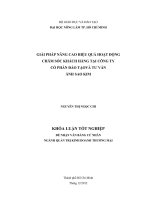 GIẢI PHÁP NÂNG CAO HIỆU QUẢ HOẠT ĐỘNG  CHĂM SÓC KHÁCH HÀNG TẠI CÔNG TY  CỔ PHẦN ĐÀO TẠOVÀ TƯ VẤN  ÁNH SAO KIM 