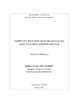 NGHIÊN CỨU HOẠT ĐỘNG QUẢN TRỊ SẢN XUẤTTẠI   CÔNG TY CỔ PHẦN FURNIWEB VIỆT NAM   