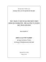 THỰC TRẠNG VÀ MỘT SỐ GIẢI PHÁP HOÀN THIỆN  CHÍNH SÁCH MARKETING  MIX TẠI CÔNG TY CỔ PHẦN  THỰC PHẨM CHOLIMEX 