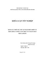 KHẢO SÁT, THIẾT KẾ, CHẾ TẠO MẠCH ĐIỀU KHIỂN TỰ  ĐỘNG ĐỘNG CƠ PHUN XĂNG ĐIỆN TỬ SỬ DỤNG PHẦN  MỀM LABVIEW     