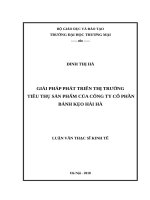 Giải pháp phát triển thị trường tiêu thụ sản phẩm của Công ty cổ phần bánh kẹo  Hải Hà