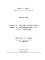 ĐÁNH GIÁ QUY TRÌNH KIỂM TOÁN KHOẢN MỤC   DOANH THU TẠI CÔNG TY TNHH KIỂM TOÁN   VÀ TƯ VẤN CHUẨN VIỆT 