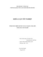   TÍNH TOÁN THIẾT KẾ MÁY SẤY LÚA DẠNG TẦNG SÔI     NĂNG SUẤT 10 TẤNGIỜ 