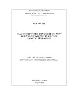 KHẢO SÁT QUY TRÌNH CÔNG NGHỆ SẢN XUẤT  GHẾ VIENTO TẠI CÔNG TY CỔ PHẦN  SÁNG TẠO BÌNH DƢƠNG 