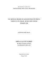   XÁC ĐỊNH GIÁ TRỊ KHU DU LỊCH SINH THÁI CỒN PHỤNG  THUỘC XÃ TÂN THẠCH  HUYỆN CHÂU THÀNH   TỈNH BẾN TRE 
