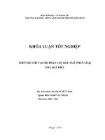 THIẾT KẾ CHẾ TẠO BỘ PHẬN CẤP LIỆU MÁY PHÂN LOẠI  MÀU HẠT ĐIỀU