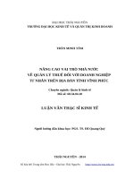 Nâng cao vai trò nhà nước về quản lý thuế đối với doanh nghiệp tư nhân trên địa bàn tỉnh vĩnh phúc 