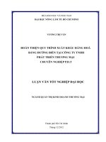 HOÀN THIỆN QUY TRÌNH XUẤT KHẨU HÀNG HOÁ    BẰNG ĐƯỜNG BIỂN TẠI CÔNG TY TNHH   PHÁT TRIỂN THƯƠNG MẠI   CHUYÊN NGHIỆP P.D.T   