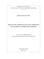 KHẢO SÁT QUY TRÌNH SẢN XUẤT GIẤY CARTON HAI  DA TẠI CÔNG TY CỔ PHẦN GIẤY VĨNH HUÊ     