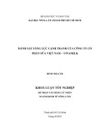   ĐÁNH GIÁ NĂNG LỰC CẠNH TRANH CỦA CÔNG TY CỔ  PHẦN SỮA VIỆT NAM – VINAMILK 