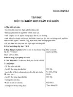 Giáo án Tiếng Việt 2 tuần 22 bài: Tập đọc  Một trí khôn hơn trăm trí khôn