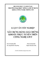 XÂY DỰNG BẢNG GIÁ CHỨNG  KHOÁN TRỰC TUYẾN TRÊN  CÔNG NGHỆ GWT   