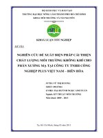 NGHIÊN CỨU ĐỀ XUẤT BIỆN PHÁP CẢI THIỆN  CHẤT LƯỢNG MÔI TRƯỜNG KHÔNG KHÍ CHO  PHÂN XƯỞNG MẠ TẠI CÔNG TY TNHH CÔNG  NGHIỆP PLUS VIỆT NAM – BIÊN HÒA 
