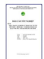 THỰC TRẠNG TÁI ĐỊNH CƯ THUỘC DỰ ÁN TÂN  SƠN NHẤT – BÌNH LỢI – VÀNH ĐAI NGOÀI TẠI  QUẬN THỦ ĐỨC THÀNH PHỐ HỒ CHÍ MINH   