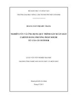 NGHIÊN CỨU VÀ ỨNG DỤNG QUY TRÌNH SẢN XUẤT GIẤY  CARTON BẰNG PHƢƠNG PHÁP SOUDE   TỪ CÂY CỎ VETIVER 