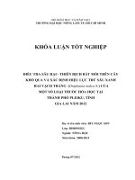 ĐIỀU TRA SÂU HẠI  THIÊN ĐỊCH BẮT MỒI TRÊN CÂY  KHỔ QUA VÀ XÁC ĐỊNH HIỆU LỰC TRỪ SÂU XANH   HAI VẠCH TRẮNG  (Diaphania indica S.) CỦA   MỘT SỐ LOẠI THUỐC HÓA HỌC TẠI   THÀNH PHỐ PLEIKU, TỈNH   GIA LAI NĂM 2012   