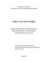 KHẢO SÁT VÀ ĐỀ XUẤT GIẢI PHÁP NÂNG CAO   HIỆU QUẢ BẢO TỒN CÁC LOÀI CHIM TẠI   RỪNG TRÀM TRÀ SƯ, AN GIANG     
