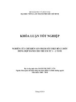 NGHIÊN CỨU CHẾ BIẾN SẢN PHẨM SÚP THỊT BÒ CÀ RỐT  ĐÓNG HỘP DÀNH CHO TRẺ EM TỪ 1 – 2 TUỔI 