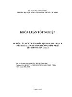     NGHIÊN CỨU XỬ LÝ KIỂM SOÁT BỆNH SAU THU HOẠCH  TRÊN XOÀI CÁT CHU BẰNG PHƯƠNG PHÁP NHIỆT   KẾT HỢP VỚI ION CALCI 