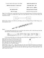 Đề thi học kì 2 vật lí 6 quận tân bình năm 2016 2017 có đáp án