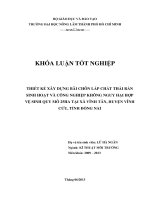   THIẾT KẾ XÂY DỰNG BÃI CHÔN LẤP CHẤT THẢI RẮN  SINH HOẠT VÀ CÔNG NGHIỆP KHÔNG NGUY HẠI HỢP  VỆ SINH QUY MÔ 25HA TẠI XÃ VĨNH TÂN, HUYỆN VĨNH  CỬU, TỈNH ĐỒNG NAI   