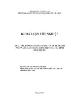   KHẢO SÁT, ĐÁNH GIÁ CHẤT LƯỢNG VÀ ĐỀ XUẤT GIẢI  PHÁP NÂNG CAO CHẤT LƯỢNG MẬT ONG CỦA TỈNH  BÌNH PHƯỚC     