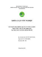   XÂY DỰNG HỆ THỐNG QUẢN LÝ NĂNG LƯỢNG  THEO TIÊU CHUẨN ISO 50001:2011  TẠI NHÀ MÁY XI MĂNG BÌNH PHƯỚC   