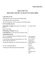 Giáo án Tiếng Việt 2 tuần 21 bài: Tập làm văn  Đáp lời cảm ơn, tả ngắn về loài chim