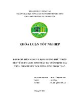 ĐÁNH GIÁ TIỀM NĂNG VÀ ĐỊNH HƯỚNG PHÁT TRIỂN  BỀN VỮNG DU LỊCH  SINH THÁI  TẠI VƯỜN QUỐC GIA  TRÀM CHIMHUYỆN TAM NÔNG, TỈNH ĐỒNG THÁP.     