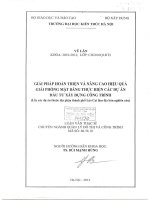 Giải pháp hoàn thiện và nâng cao hiệu quả giải phóng mặt bằng thực hiện các dự án đầu tư xây dựng công trình (lấy các dự án thuộc địa phận thành phố lào cai làm địa bàn nghiên cứu) (tt) 