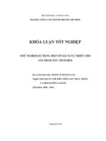 THỬ NGHIỆM SỬ DỤNG MỘT SỐ GIA VỊ TỰ NHIÊN CHO  SẢN PHẨM XÚC XÍCH HEO  