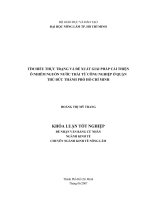   TÌM HIỂU THỰC TRẠNG VÀ ĐỀ XUẤT GIẢI PHÁP CẢI THIỆN  Ô NHIỄM NGUỒN NƯỚC THẢI TỪ CÔNG NGHIỆP Ở QUẬN  THỦ ĐỨC THÀNH PHỐ HỒ CHÍ MINH     