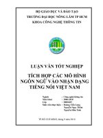   TÍCH HỢP CÁC MÔ HÌNH  NGÔN NGỮ VÀO NHẬN DẠNG TIẾNG NÓI VIỆT NAM 