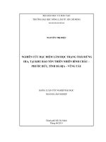  NGHIÊN CỨU ĐẶC ĐIỂM LÂM HỌC TRẠNG THÁI RỪNG  IIIA1 TẠI KHU BẢO TỒN THIÊN NHIÊN BÌNH CHÂU –  PHƯỚC BỬU, TỈNH BÀ RỊA – VŨNG TÀU     