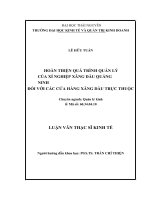 Hoàn thiện quá trình quản lý của xí nghiệp xăng dầu quảng ninh đối với các cửa hàng xăng dầu trực thuộc 