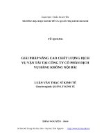 Giải pháp nâng cao chất lượng dịch vụ vận tải tại công ty cổ phần dịch vụ hàng không nội bài 