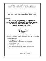 XU HƯỚNG NGHIÊN CỨU VÀ ỨNG DỤNG CÔNG NGHỆ SẤY ĐẢO CHIỀU ĐA NĂNG TRONG SẤY NÔNG SẢN THEO HƯỚNG SẢN XUẤT NÔNG NGHIỆP BỀN VỮNG