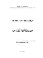 THIẾT KẾ CHẾ TẠO   CỤM CẢM BIẾN XỬ LÝ MÀU TÁM KÊNH   TRÊN MÁY PHÂN LOẠI MÀU HẠT ĐIỀU         