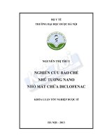 Nghiên cứu bào chế nhũ tương nano nhỏ mắt chứa diclofenac 