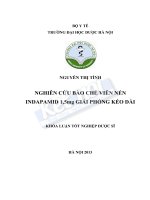 Nghiên cứu bào chế viên nén indapamid 1,5mg giải phóng kéo dài 