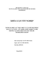 ĐÁNH GIÁ HIỆU LỰC THỰC HIỆN VÀ CẢI TIẾN HỆ THỐNG  QUẢN LÝ AN TOÀN – SỨC KHỎE NGHỀ NGHIỆP VÀ MÔI  TRƢỜNG TẠI TỔNG KHO XĂNG DẦU NHÀ BÈ –  PETROLIMEX SAIGON 