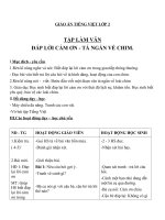 Giáo án Tiếng Việt 2 tuần 21 bài: Tập làm văn  Đáp lời cảm ơn, tả ngắn về loài chim