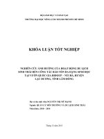 NGHIÊN CỨU ẢNH HƯỞNG CỦA HOẠT ĐỘNG DU LỊCH  SINH THÁI ĐẾN CÔNG TÁC BẢO TỒN ĐA DẠNG SINH HỌC  TẠI VƯỜN QUỐC GIA BIDOUP – NÚI BÀ, HUYỆN  LẠC DƯƠNG, TỈNH LÂM ĐỒNG   