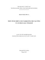 PHÂN TÍCH CHIẾN LƢỢC MARKETING MIX TẠI CÔNG  TY CỔ PHẦN GIẤY VĨNH HUÊ 