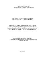       KHẢO SÁT VÀ ĐÁNH GIÁ ẢNH HƯỞNG CỦA GIÁ TRỊ  NĂNG LƯỢNG TRONG KHẨU PHẦN LÊN TÌNH TRẠNG  DINH DƯỠNG CỦA TRẺ EM 5 – 6 TUỔI TẠI TRƯỜNG MẦM NON  TUY PHƯỚC, HUYỆN TUY PHƯỚC, TỈNH BÌNH ĐỊNH   