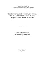 TÌM HIỂU THỰC TRẠNG ĐÓI  NGHÈO VÀ CÔNG TÁC XÓA  ĐÓI GIẢM NGHÈO TRÊN ĐỊA BÀN XÃ LÝ NHƠN   HUYỆN CẦN GIỜ THÀNH PHỐ HỒ CHÍ MINH   