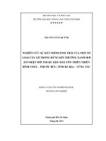 NGHIÊN CỨU SỰ KẾT NHÓM SINH THÁI CỦA MỘT SỐ  LOÀI CÂY GỖ TRONG RỪNG KÍN THƯỜNG XANH HƠI  ẨM NHIỆT ĐỚI THUỘC KHU BẢO TỒN THIÊN NHIÊN  BÌNH CHÂU – PHƯỚC BỬU, TỈNH BÀ RỊA – VŨNG TÀU 